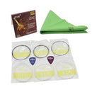 Portable 6 Guitar Pieces Strings 1 Piece Polishing Cloth Set for Classical Guitar Parts with 2 Pieces Picks