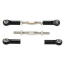 Set of 2 Pieces Black Aluminium Alloy Front Rear Steering Servo Links for 1/10 RC Hobby Cars Toys Replacement DIY