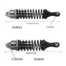 Set of 4 Pieces Aluminum Alloy Front Rear Shock Absorbers Damper for 1:10 RC Car Toys Traxxas Slash 4x4 Upgrade Parts Gold DIY