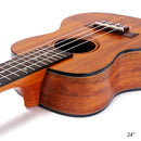 olid Acacia 24'' Concert Ukulele Rosewood Fingerboard with Aquila Strings, Gig Bag, Picks, Rhythm Sand Shaker Music Ring