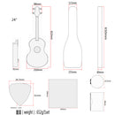 olid Acacia 24'' Concert Ukulele Rosewood Fingerboard with Aquila Strings, Gig Bag, Picks, Rhythm Sand Shaker Music Ring