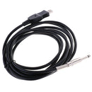 Black Guitar to USB Link Connection Instrument Cable Studio Audio Cable Music Recording 3m