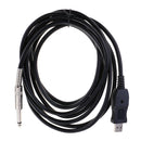 Black Guitar to USB Link Connection Instrument Cable Studio Audio Cable Music Recording 3m