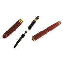 Natural Rosewood Fountain Pen Elegant Fine Nib Gift for Christmas Wedding Meeting Ceremony 5.74inch