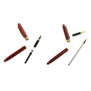 2 in 1 Red Bamboo Fountain Pen Ball Point Pen Rotatable Box Family Party Office Graduation Gifts