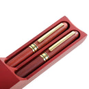 2 in 1 Red Bamboo Fountain Pen Ball Point Pen Rotatable Box Family Party Office Graduation Gifts