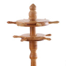 11 Hooks Wooden Calligraphy Brush Holder Round Sumi Brush Pen Hanger Stand Decoration