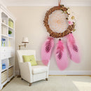 1 Piece of Pink Rattan Dreamcatcher Dream Catcher DIY Romantic Wedding Decorative Pendant Home Furnishing Handicraf