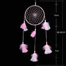 Pink Handmade Dreamcatcher Pendant with Feather Home Wedding Decoration Ornament Creative Gift 50cm/19.68