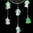 Dreamcatcher Dream Catcher Wind Chimes Pendant with Feather Home Furnishing Hanging Wedding Decoration Car Ornaments Green