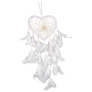White Heart Dream Catcher Dreamcatcher Home Furnishing Window Handcraft Car Ornament DIY Party Wedding Decor 50cm/19.6inch