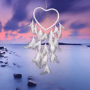 White Heart Dream Catcher Dreamcatcher Home Furnishing Window Handcraft Car Ornament DIY Party Wedding Decor 50cm/19.6inch