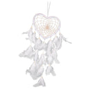 White Heart Dream Catcher Dreamcatcher Home Furnishing Window Handcraft Car Ornament DIY Party Wedding Decor 50cm/19.6inch
