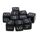 10 Pieces 16mm D6 Dice Six Sided Die Black with White Numbers for RPG & Board Games