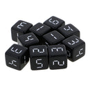 10 Pieces 16mm D6 Dice Six Sided Die Black with White Numbers for RPG & Board Games