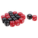 20 Pieces 16mm D6 Dice Six Sided Die Black+Red with White Numbers for Boardgame Accessories