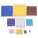 Baby Toys Montessori Math Mathematics Materials Toys Colorful Beads Stair Teaching Square 1 to 10 Kids Kindergarten Teaching Aids