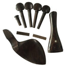 Chin Rest with Pegs Tailpiece Bridge Endpin Tail Gut Clamp Fingerboard Nut for 4/4 Violin 9 in 1