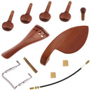 4/4 Violin Accessory Set Chinrest Tuning Pegs Tailpiece Endpin Tail Gut Clamp Jujube