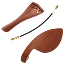 4/4 Violin Accessory Set Chinrest Tuning Pegs Tailpiece Endpin Tail Gut Clamp Jujube