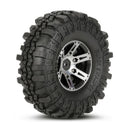 4 Pieces 1:10 Rubber Rock Crawler Tyres with Alloy Wheel Rim for RC4WD D110 AXIAL SCX10 Traxxas