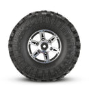 4 Pieces 1:10 Rubber Rock Crawler Tyres with Alloy Wheel Rim for RC4WD D110 AXIAL SCX10 Traxxas