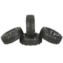 4 Pieces 1:10 Rubber Rock Crawler Tyres with Alloy Wheel Rim for RC4WD D110 AXIAL SCX10 Traxxas