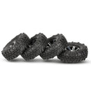 4 Pieces 1:10 Rubber Rock Crawler Tyres with Alloy Wheel Rim for RC4WD D110 AXIAL SCX10 Traxxas