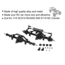 Professional Metal Red RC Front Axle Rear Axle Set 195mm/7.67inch Fit 1:10 Crawler Car RC4WD D90 D110 Accessory DIY