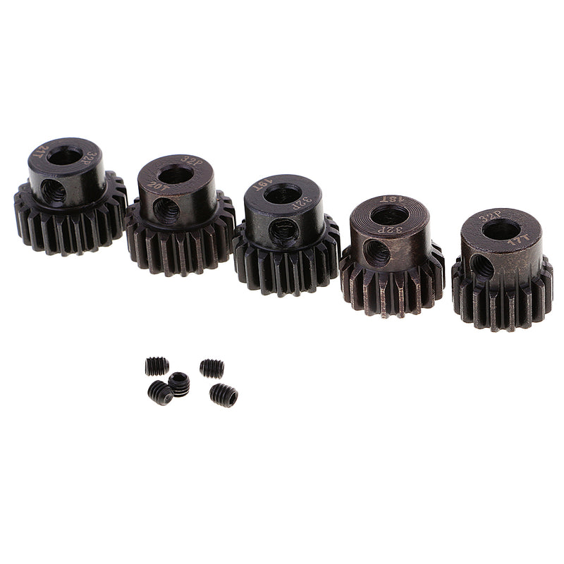 RC Car 5Pcs 5mm Shaft 32DP Motor Gear 17T 18T 19T 20T 21T Pinion Replacement