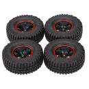 Pack of 4 103mm Wheels Rubber Tyres for 1:10 RC Racing Car Truck Accessory Red Rims