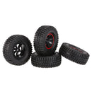 Pack of 4 103mm Wheels Rubber Tyres for 1:10 RC Racing Car Truck Accessory Red Rims