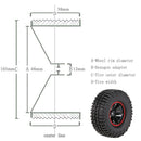 Pack of 4 103mm Wheels Rubber Tyres for 1:10 RC Racing Car Truck Accessory Red Rims