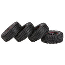 Pack of 4 103mm Wheels Rubber Tyres for 1:10 RC Racing Car Truck Accessory Red Rims