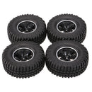 Pack of 4 103mm Wheels Rubber Tyres for 1:10 RC Racing Car Truck Accessory Silver Rims