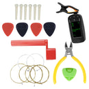 Acoustic Guitar Tool Kit Guitar Strings Winder Cutter Tuner Bridge Pins Pick Holder for Starter