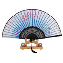 Folding Painting Sakura Bamboo Cloth Hand Held Fan Wedding Gift Home Decoration