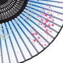 Folding Painting Sakura Bamboo Cloth Hand Held Fan Wedding Gift Home Decoration