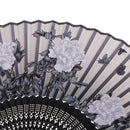 Folding Peony Bamboo Cloth Handheld Fan Chinese Style for Beach Summer Accessory 8.26inch