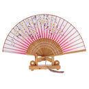 Folding Painting Flower Sakura Bamboo Cloth Handheld Fan Wedding Gift Home Decoration