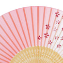 Portable Chinese Japanese Folding Hand Held Fan Pink Silk Lady Dancing Fan Summer