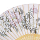 Vintage Chinese Bamboo Hand Folding Pocket Fan with Flower Blossom Print Gift