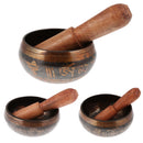 Tibetan Buddhist Chakra Singing Bowl Brass for Yoga Meditation Prayer 12.5CM