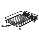 Upgrade Parts Metal Roof Rack w LED Light Bar Nightlamp for 1/10 Traxxas D90