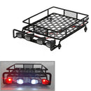 Upgrade Parts Metal Roof Rack 2 White 2 Red LED Light for Traxxas Redcat HSP
