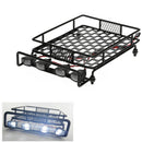 RC Car Accs Roof Rack w/ 4 White LED Lamp Light for 1/8 1/10 RC4WD D90 CC01