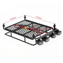 RC Roof Luggage Rack W LED Light Bar for 1/10 1/8 CC01 D90 Axial SCX10 RC4WD