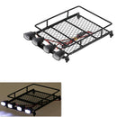 RC Roof Luggage Rack W LED Light Bar for 1/10 1/8 CC01 D90 Axial SCX10 RC4WD