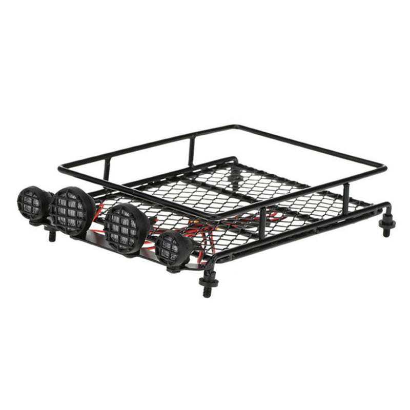 RC Luggage Roof Rack w/ 4 White LED Light Bars for 1/10th Traxxas Redcat HSP