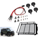 RC Luggage Roof Rack w/ 4 White LED Light Bars for 1/10th Traxxas Redcat HSP